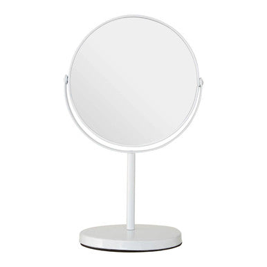 White Metal Swivel Large Table Mirror | Marisha