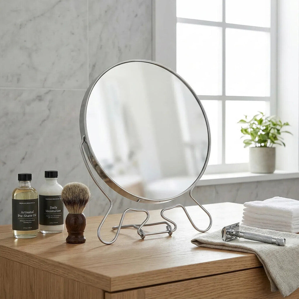 Silver Effect 2 Sided Large Shaving Mirror | Mison