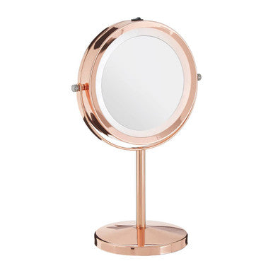 Rose Gold LED Table Mirror | Clara