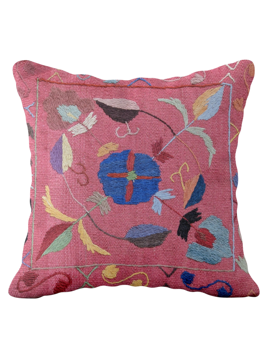 Suzani Hand Embroidered Cushion Cover - 45 x 45 cm