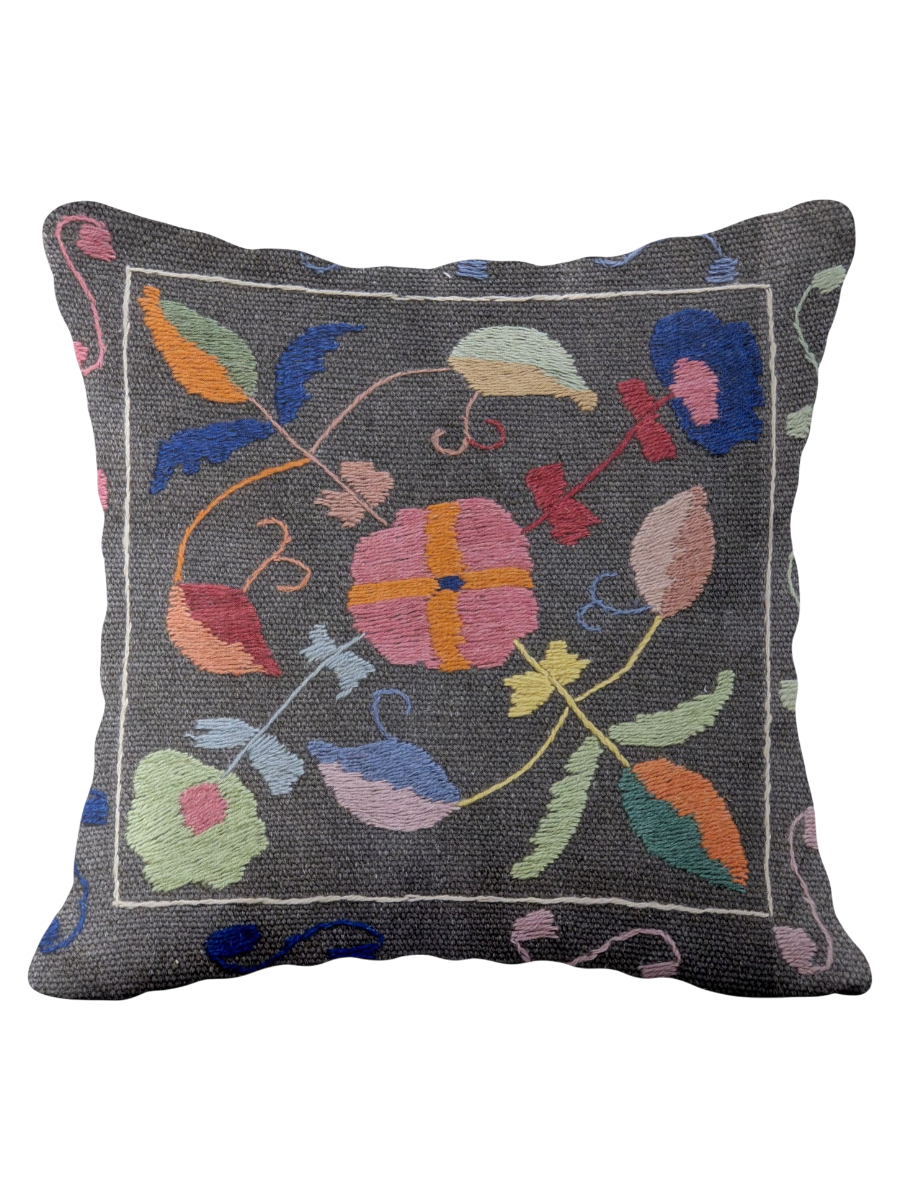 Suzani Hand Embroidered Cushion Cover - 45 x 45 cm