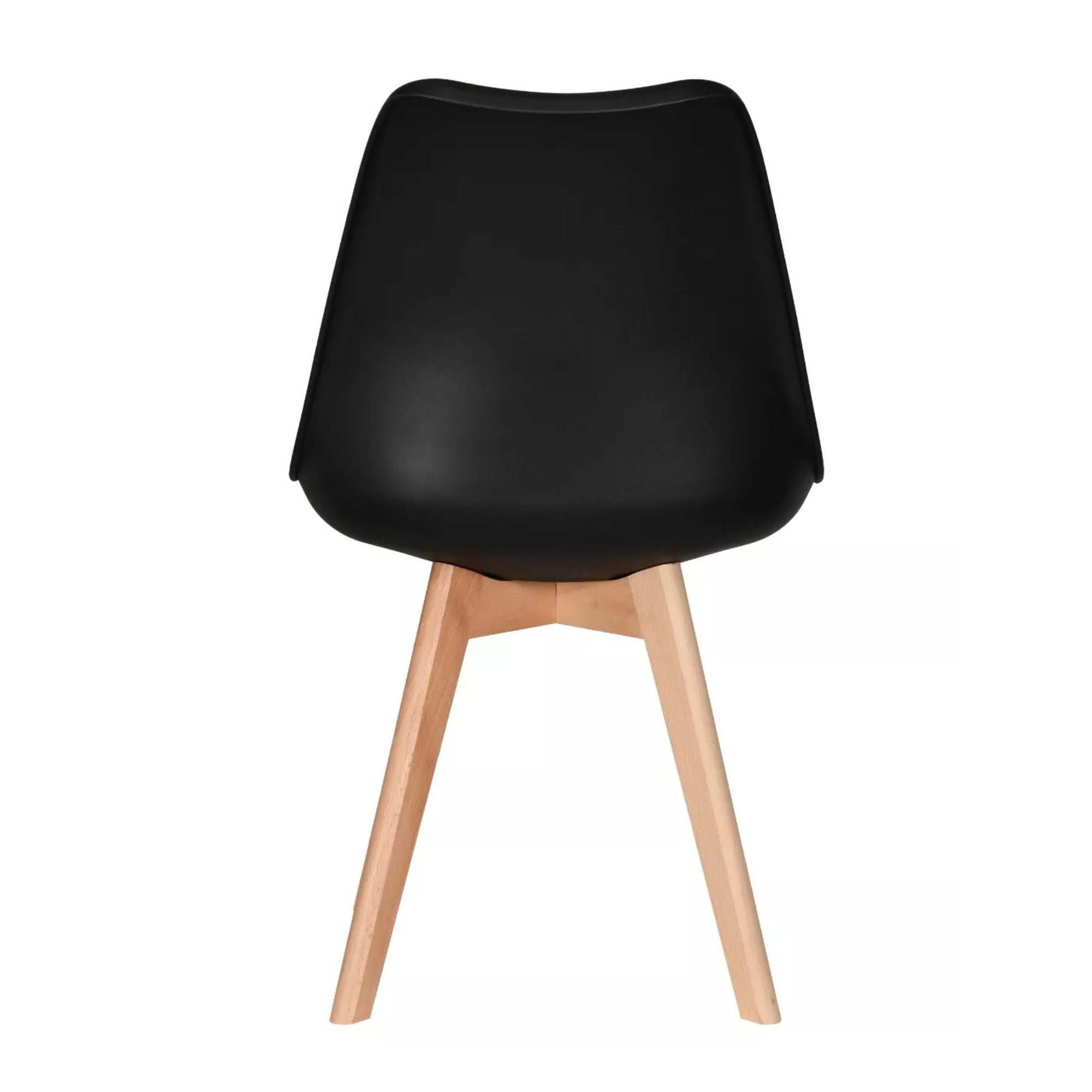 Black Halo Dining Table & Set of 4 Jamie Lorenzo Tulip chairs with Padded Seat