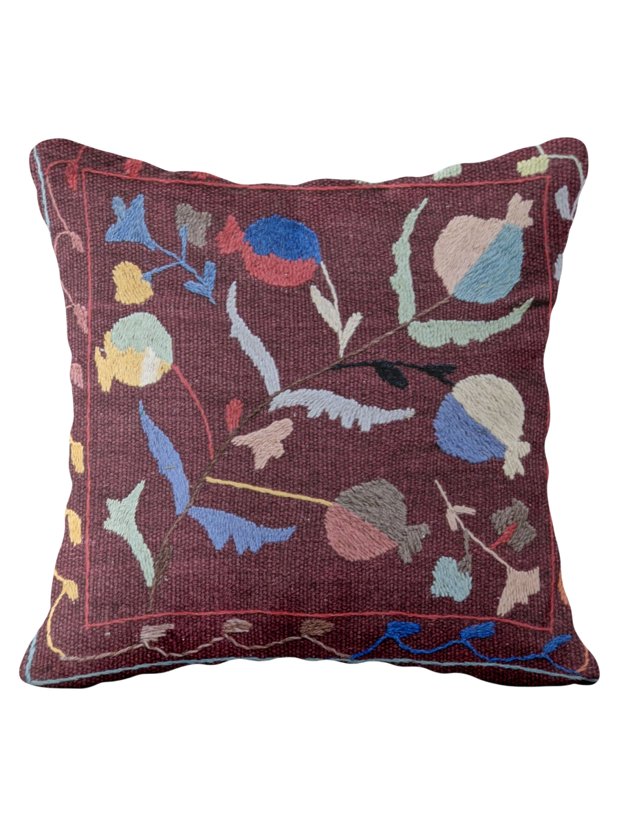 Suzani Hand Embroidered Cushion Cover - 45 x 45 cm