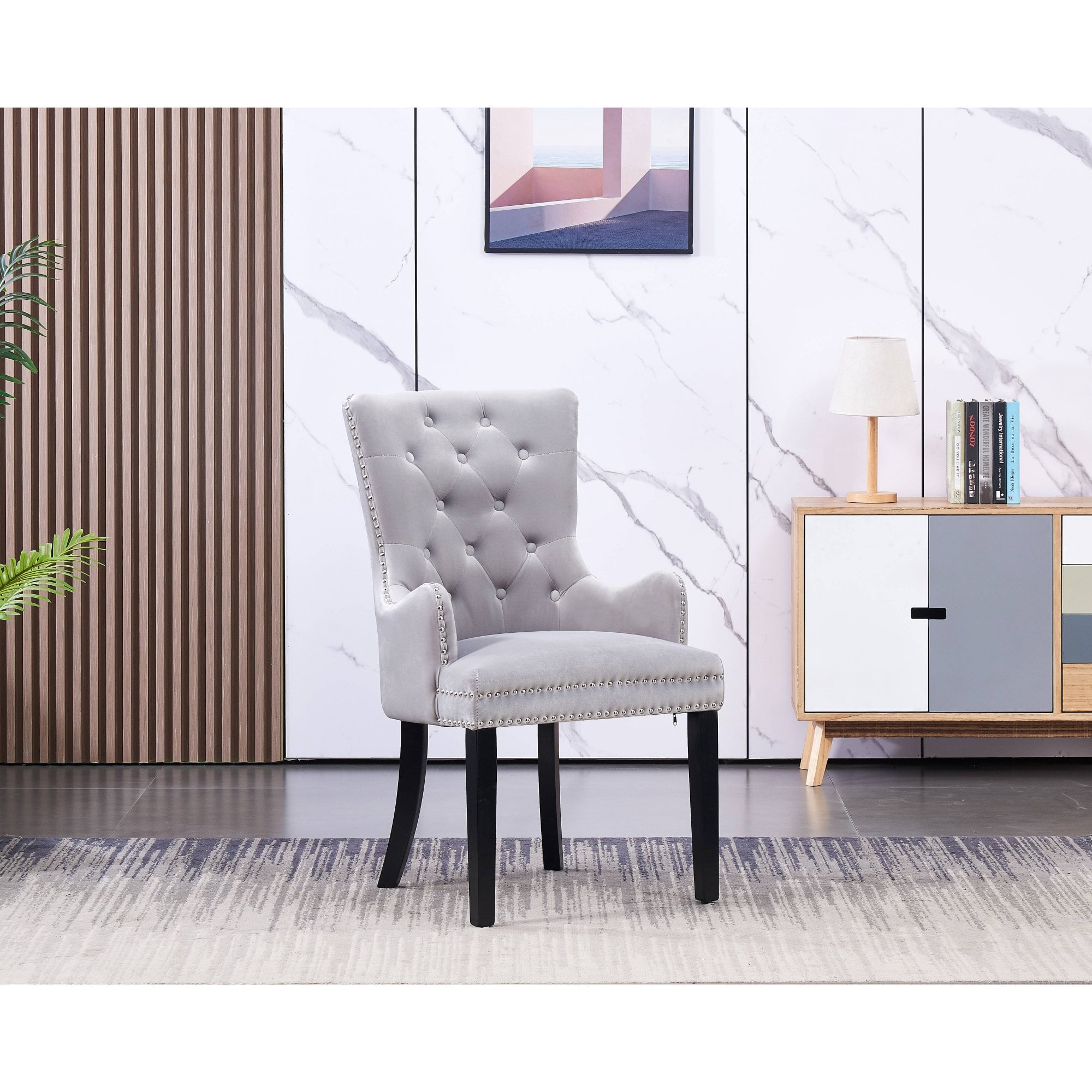 Windsor LUX Knocker Back Velvet Dining Chair w/ Armrests