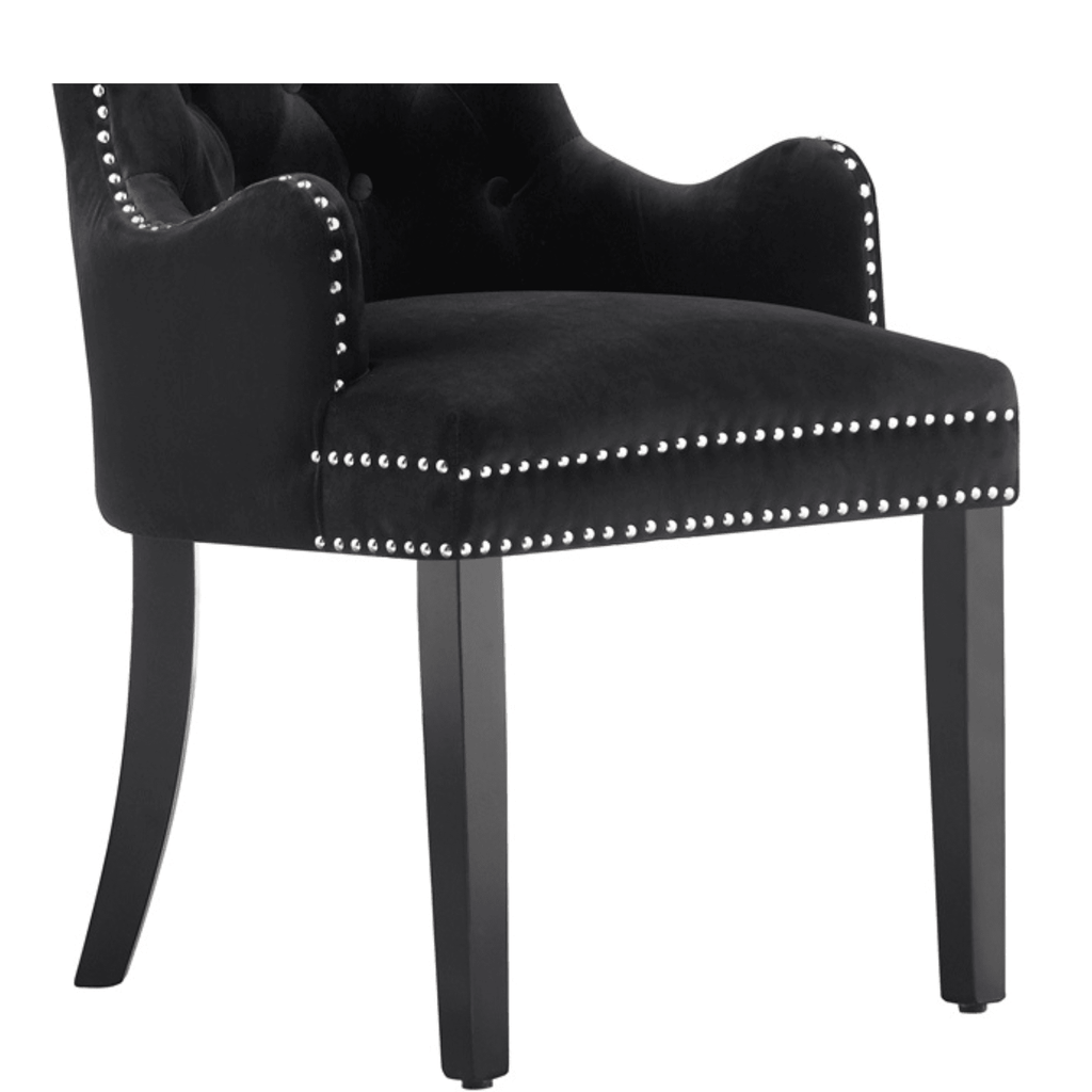 Windsor LUX Knocker Back Velvet Dining Chair w/ Armrests