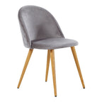 Lucia Dallas Dining Table and Chairs Set of 4 - an Oak Dining Table & Set of 4 Velvet Dining Chairs