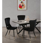 New York LUX Velvet Dining Chair with Metal Legs - Scandinavian Inspired