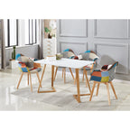Dallas Scandinavian-inspired Dining Table -Easy Clean Wooden Table Top with Wooden Legs