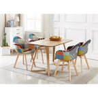 Dallas Scandinavian-inspired Dining Table -Easy Clean Wooden Table Top with Wooden Legs