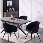 Vittorio LUX Velvet Dining Chair with Metal Legs - Perfect for Dining Room Living Room