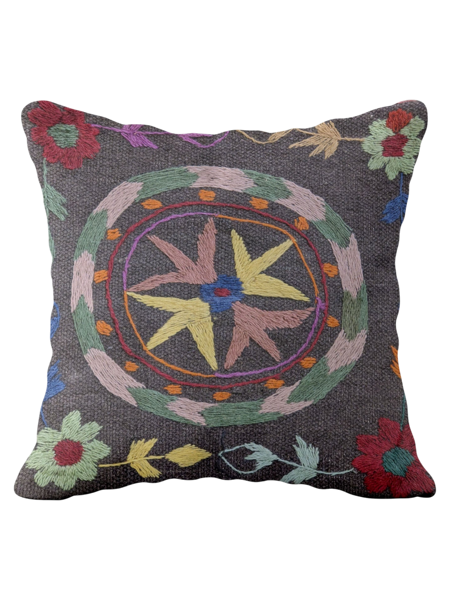 Suzani Hand Embroidered Cushion Cover - 45 x 45 cm