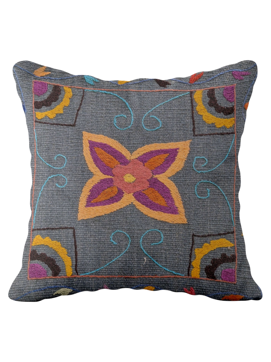 Suzani Hand Embroidered Cushion Cover - 45 x 45 cm
