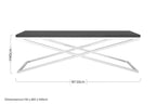 Black Leather Effect Rectangular Coffee Table with Cross Frame Design | Tribute