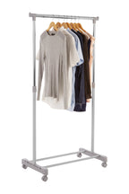 Grey and Chrome Finish Clothes Hanging Rail with Wheels | Ralesi