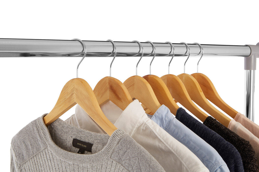 Grey and Chrome Finish Clothes Hanging Rail with Wheels | Ralesi