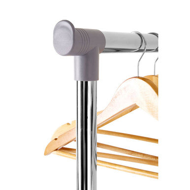 Grey and Chrome Finish Clothes Hanging Rail with Wheels | Ralesi