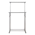 Grey and Chrome Finish Double Clothes Hanging Rail with Wheels | Ralesi