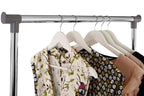 Grey and Chrome Finish Double Clothes Hanging Rail with Wheels | Ralesi