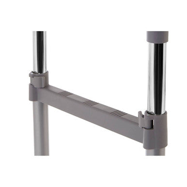 Grey and Chrome Finish Double Clothes Hanging Rail with Wheels | Ralesi