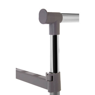 Grey and Chrome Finish Double Clothes Hanging Rail with Wheels | Ralesi