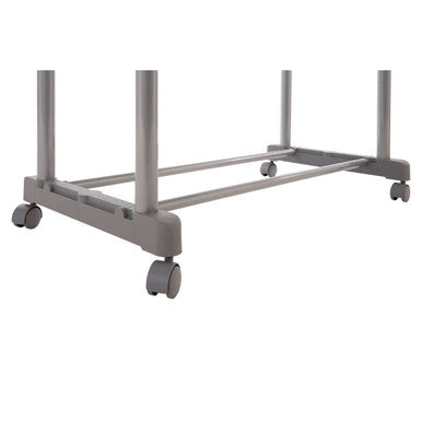 Grey and Chrome Finish Double Clothes Hanging Rail with Wheels | Ralesi