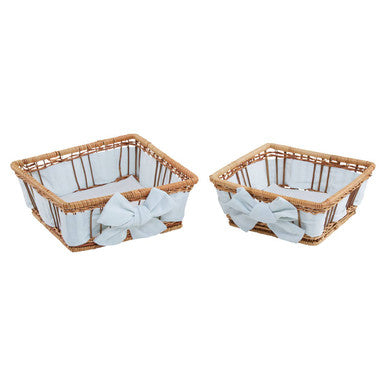 Set of Two Natural Fern Baskets with Lining | Orla