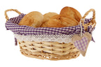 Willow Bread Basket with Purple Gingham Lining | Orla