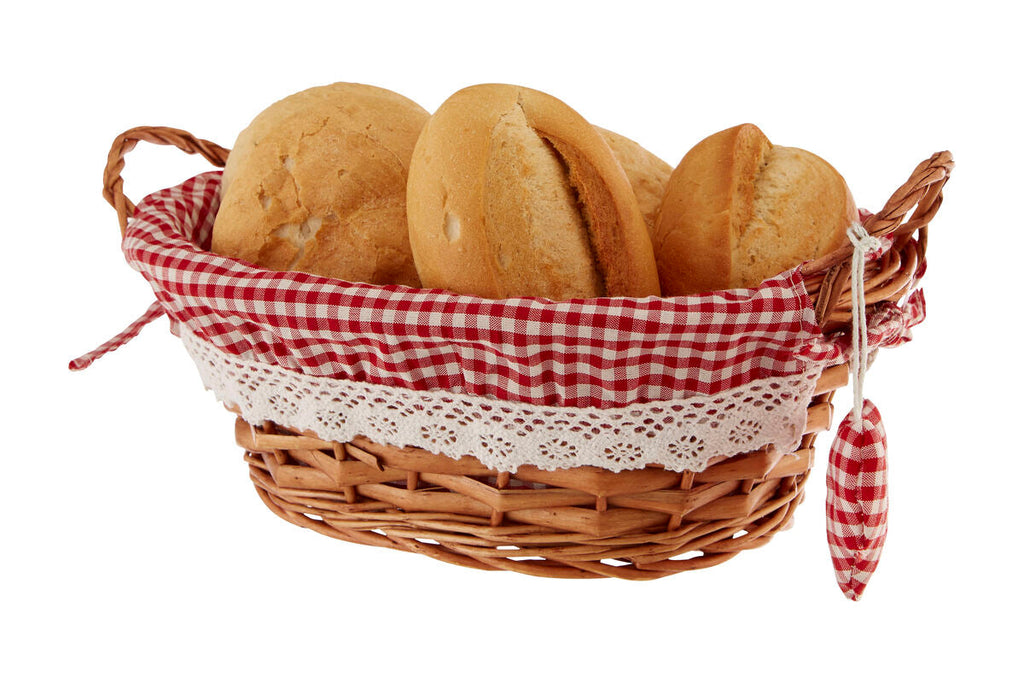 Willow Bread Basket with Red Gingham Lining | Orla