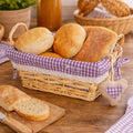 Purple Gingham Lining Small Rectangular Willow Bread Basket | Orla