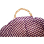 Purple Gingham Lining Round Willow Bread Basket | Orla