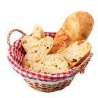 Red Gingham Lining Round Willow Bread Basket | Orla
