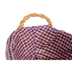 Purple Gingham Lining Oblong Willow Bread Basket | Orla