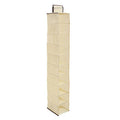 Cream Brown Trim 10 Section Hanging Shoe Organiser | Tavia