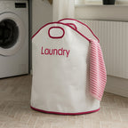 White and Hot Pink Laundry Bag | GreenLoop