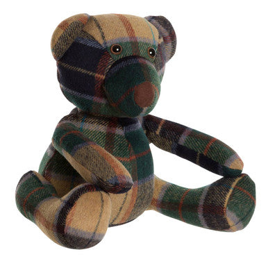 Green Check Tartan Teddy Bear Door Stop | Bute
