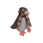 Small Brown Check Penguin Door Stop | Bute