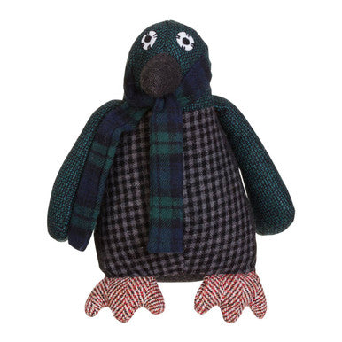 Large Green Check Penguin Door Stop | Bute