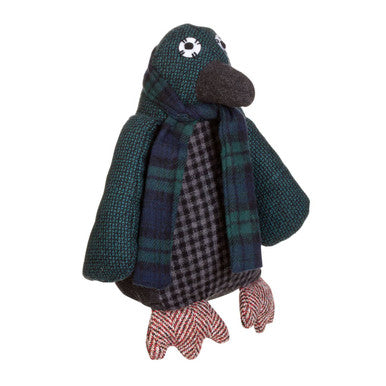 Large Green Check Penguin Door Stop | Bute