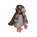Large Brown Check Penguin Door Stop | Bute