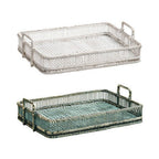 Rattan and Bamboo Grey Washed Rectangular Tray | Ezell