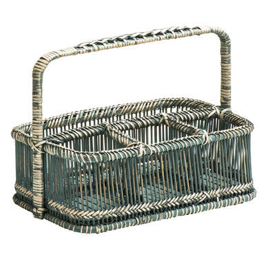 Grey Washed Bamboo and Rattan Caddy | Ezell
