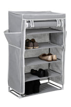 Grey 5 Tier Shoe Rack with Cover | Tavia