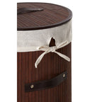 Dark Brown Round Laundry Hamper | Kankyo