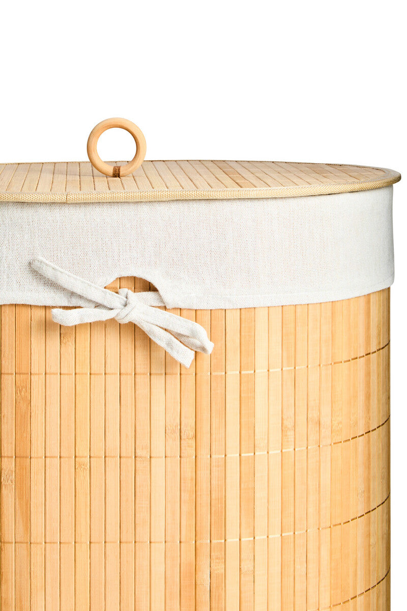 Natural Oval Laundry Hamper | Kankyo