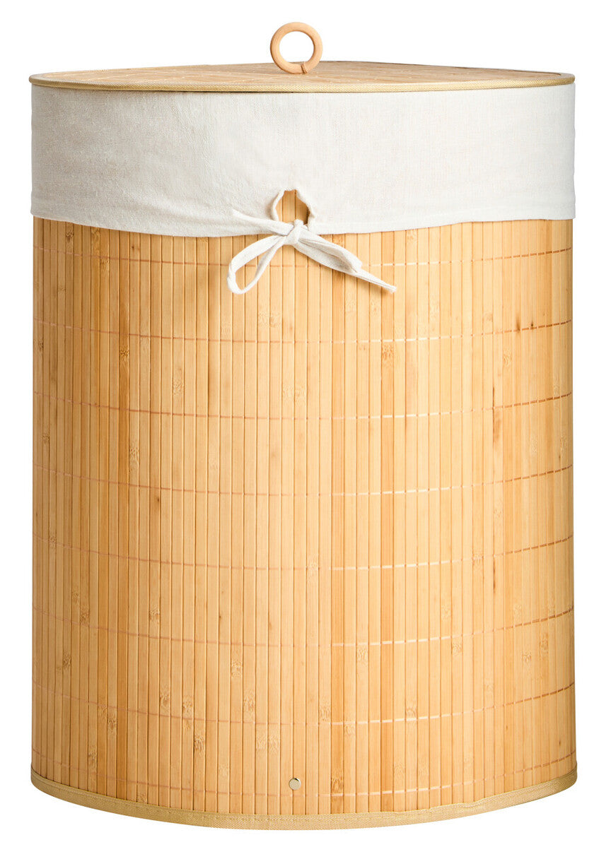 Natural Bamboo Corner Laundry Hamper | Kankyo