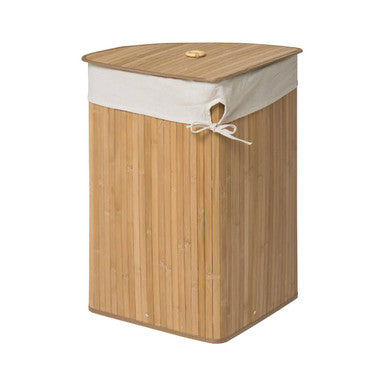 Natural Bamboo Corner Laundry Hamper | Kankyo