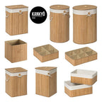 Natural Bamboo Corner Laundry Hamper | Kankyo