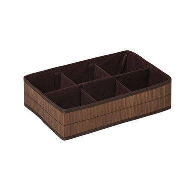 6 Sections Dark Brown Storage Box | Kankyo