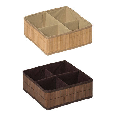 4 Sections Dark Brown Storage Box | Kankyo