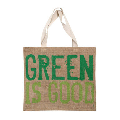 Green Is Good Jute Shopping Bag | Jade